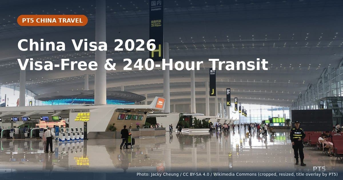 China Visa 2026 guide cover: visa-free routes and 240-hour transit