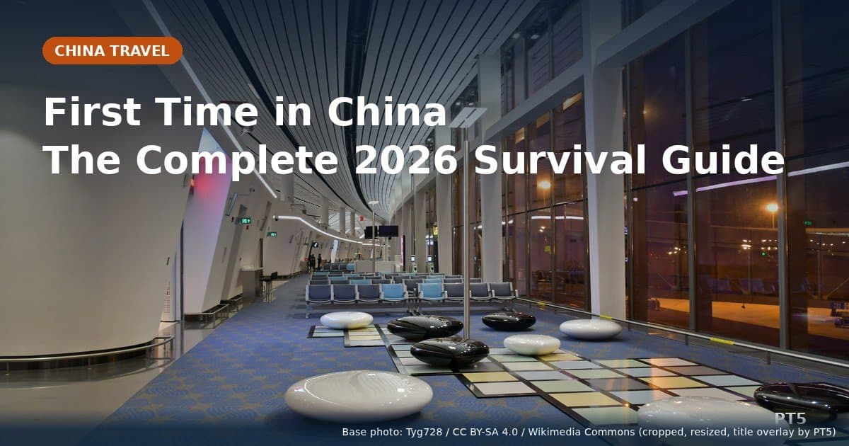 First time in China 2026 survival guide cover, Daxing airport terminal