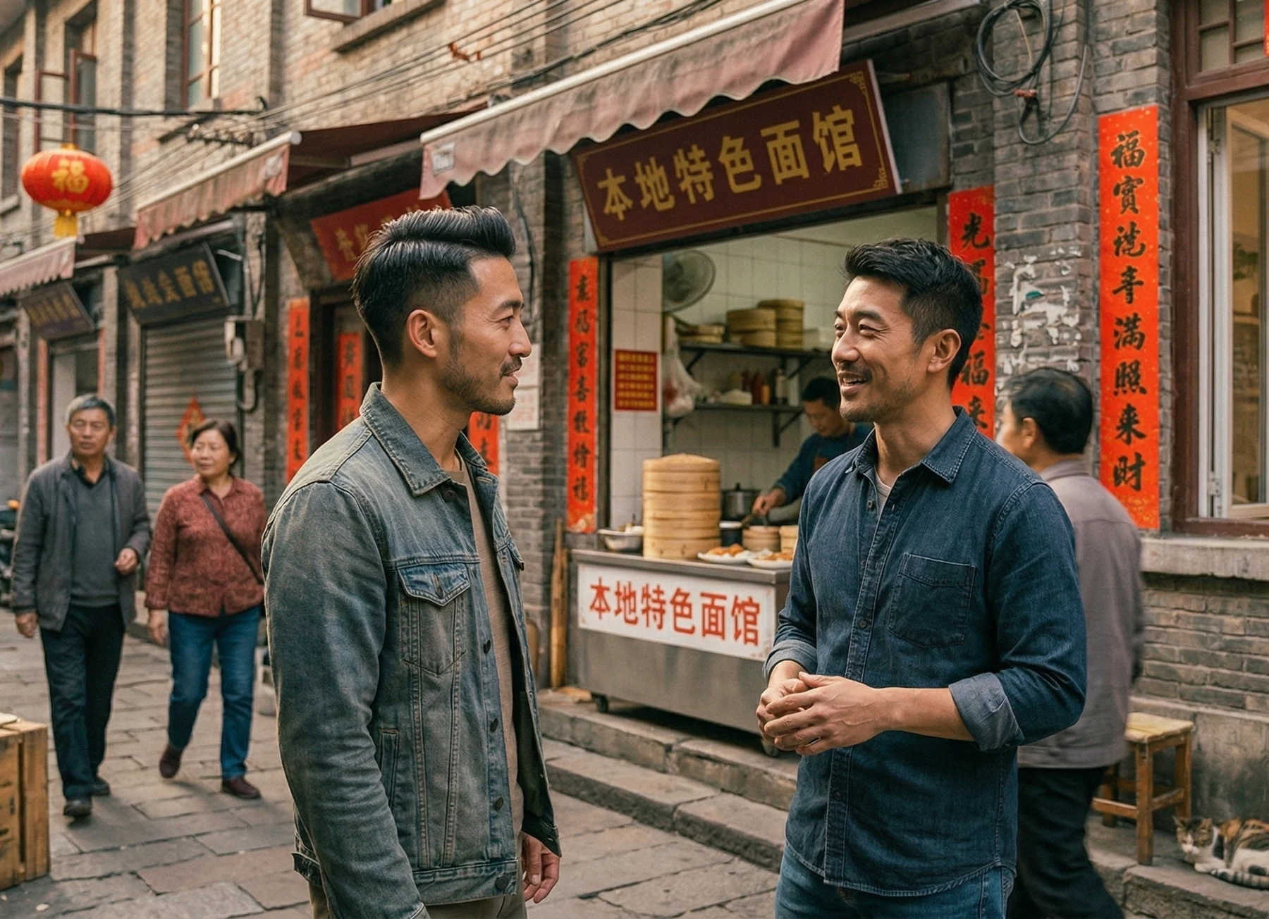 A local companion helping a visitor in China