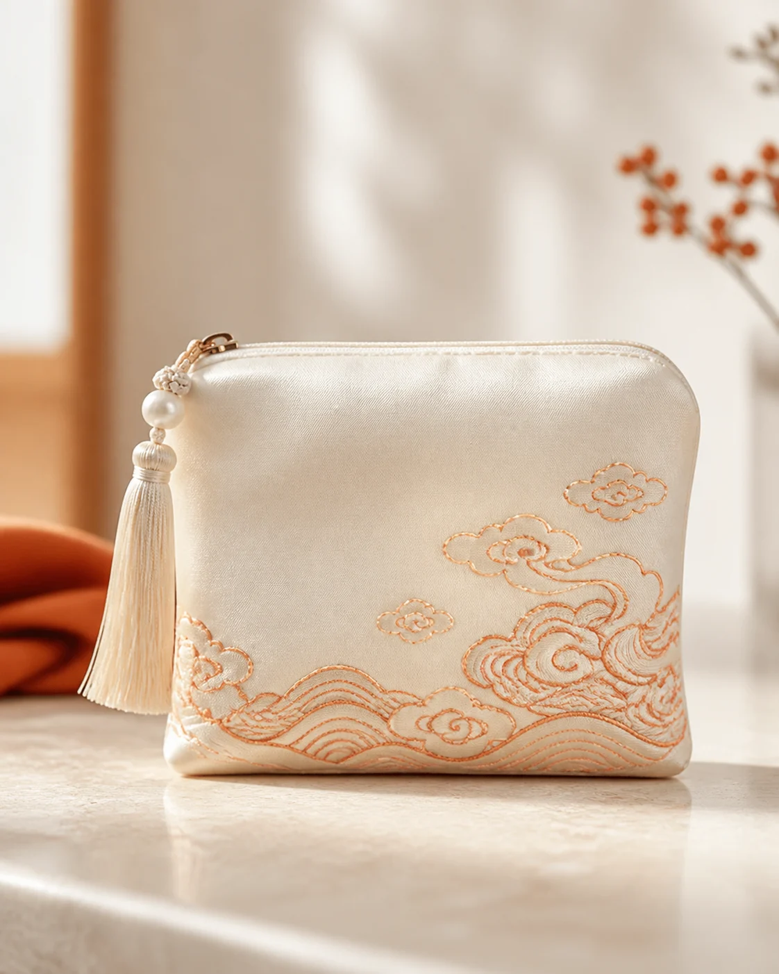 Silk travel pouch