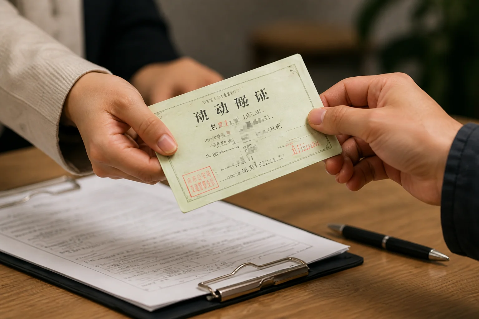 Temporary driving license paperwork
